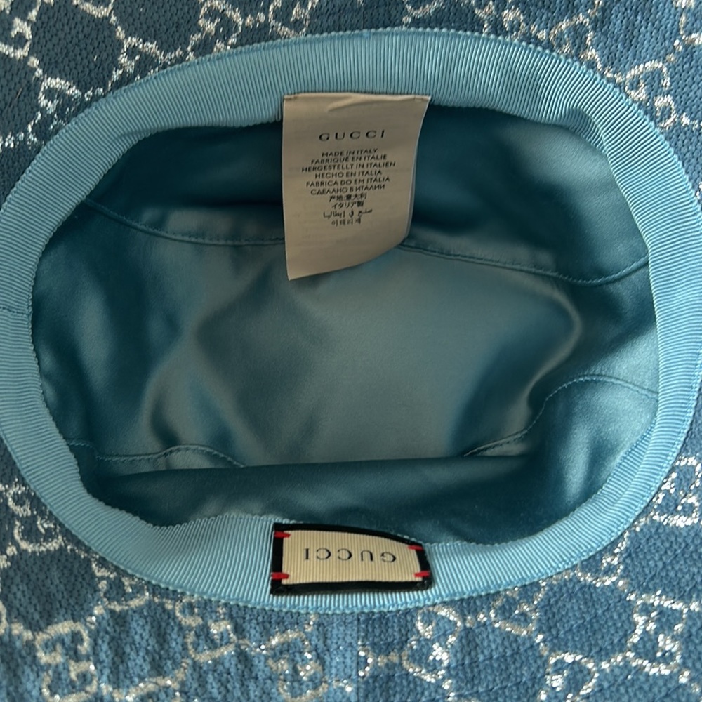 Gucci Blue Lame GG Bucket Medium size Hat - Picture 2 of 3